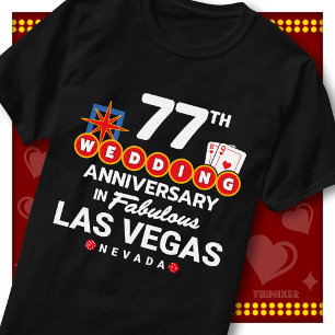 Camiseta Casal de casamento de 77º aniversário fabuloso em