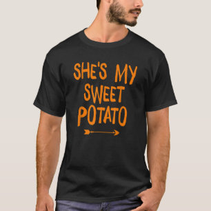 Camiseta Casal de casamento Ela é minha doação de batata do