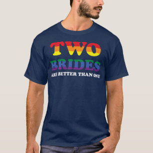 Camiseta Casal De Casamento Lésbica Duas Noivas São Melhore