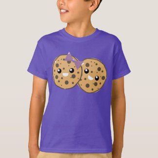 Camiseta Casal de Cookie Chip de Chocolate Cute Kawaii
