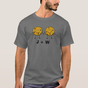 Camiseta Casal de cookies personalizado - suas iniciais ou 