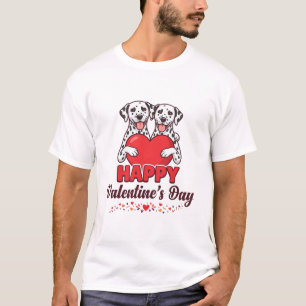 Camiseta Casal de dálmata Feliz Dia dos Namorados Amor