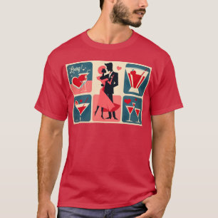 Camiseta Casal de dança de Namorados moderno do meio século
