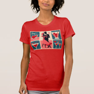 Camiseta Casal de dança de Namorados moderno do meio século