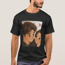 Camiseta Casal de Desenho Animado Fofo