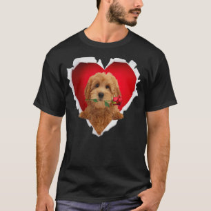 Camiseta Casal de Dia de os namorados Rosa de Cachorro Gold