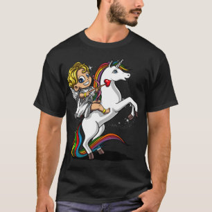 Camiseta Casal de Dia de os namorados Unicorn em rota Cupid