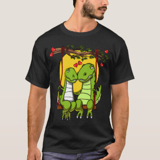 Camiseta Casal de Dinossauros T-Rex Fofos