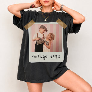 Camiseta Casal de Foto Vintage Personalizada Aniversário 90