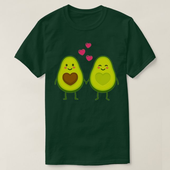 Camiseta Casal de fruta de abacate (Frente do Design)