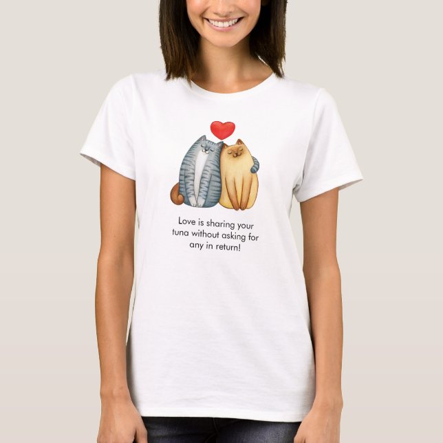 Camiseta Casal De Gato Amadurece Feliz dia de os namorados  (Frente)