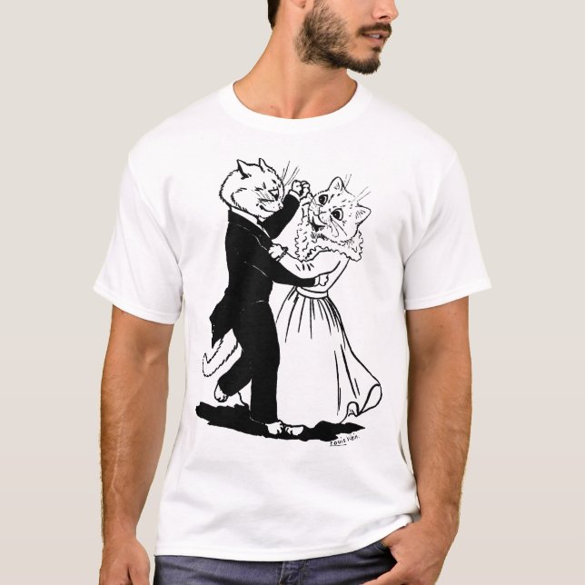 Camiseta Casal de Gatos Dançando, Louis Wain (Frente)