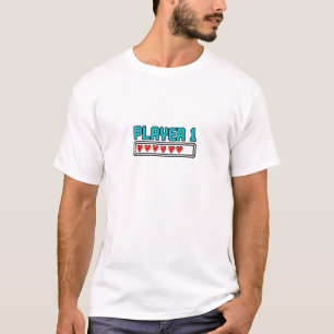 Camiseta Casal de Jogadores 1 Coração de Pixel Corresponden