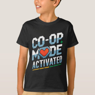 Camiseta Casal de Jogadores Compatíveis Modo Co-op de Jogos