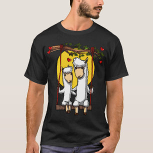 Camiseta Casal de Lhamas Fofos Alpaca