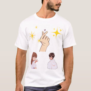 Camiseta casal de mangá fofo