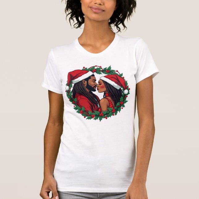 Camiseta Casal de Natal - Amor Negro (Frente)