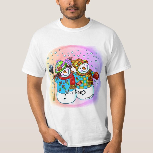 Camiseta Casal de Neve Boneco de Neve (Frente)