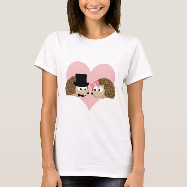 Camiseta Casal de ouriços fofos (Frente)