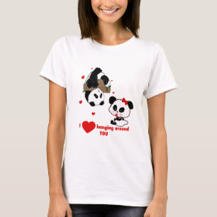 Camiseta Casal de Panda Bear Love - Homem para Mulher Dom I