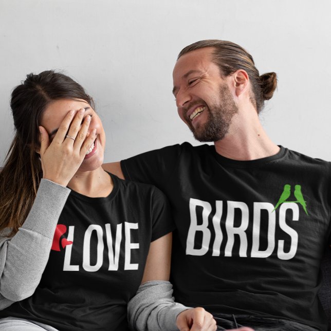 Camiseta Casal De Pássaros Bonitos, Novamente (Criador carregado)