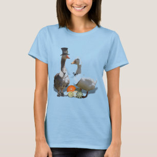 Camiseta Casal de Pato Peregrino de Ação de Graças