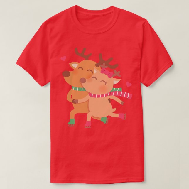 Camiseta Casal de Renas de Pé-Cento (Frente do Design)