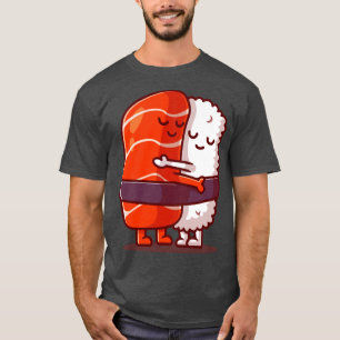 Camiseta Casal de Salmão de Sushi em Cute