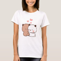 Casal de urso Panda bonito, amor abraçado