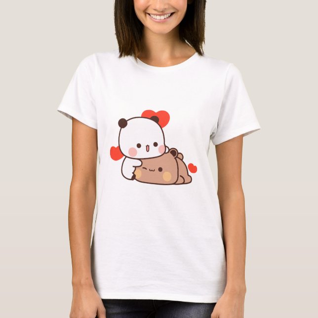 Camiseta Casal de urso Panda, bubu e abraços dudu (Frente)