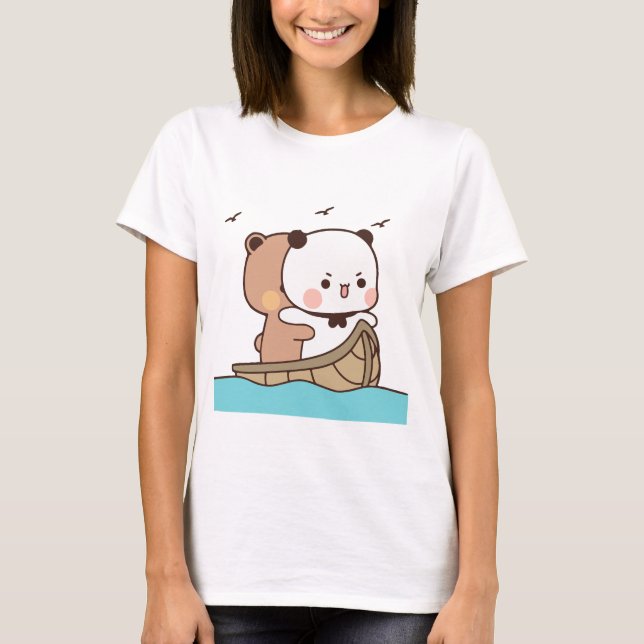 Camiseta Casal de urso Panda, bubu e abraços dudu (Frente)