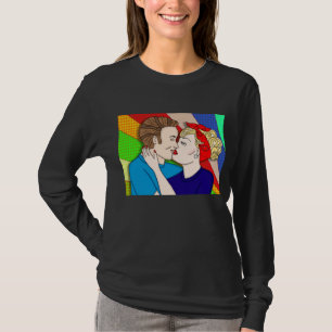 Camiseta Casal do estilo de arte Pop da Retro 1950