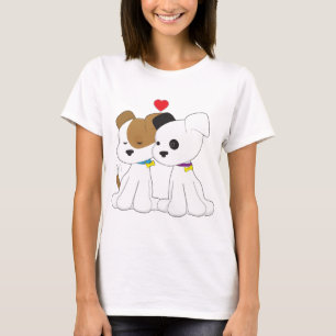 Camiseta Casal do filhote de cachorro