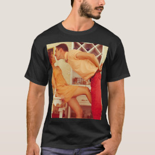 Camiseta casal do hipster: café vintage da moda.