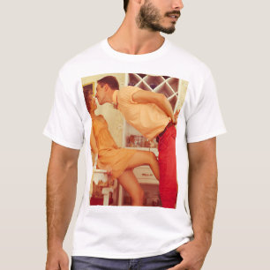 Camiseta casal do hipster: café vintage da moda.