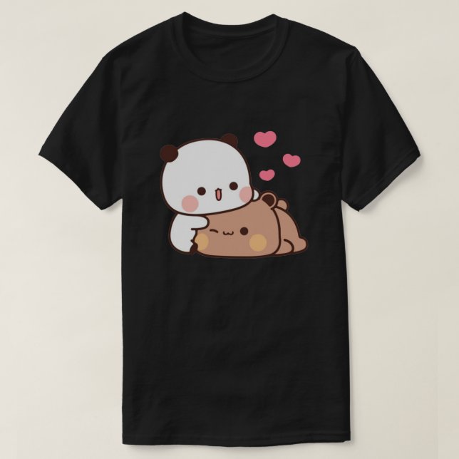 Camiseta Casal Do Urso De Panda E Brownie (Frente do Design)