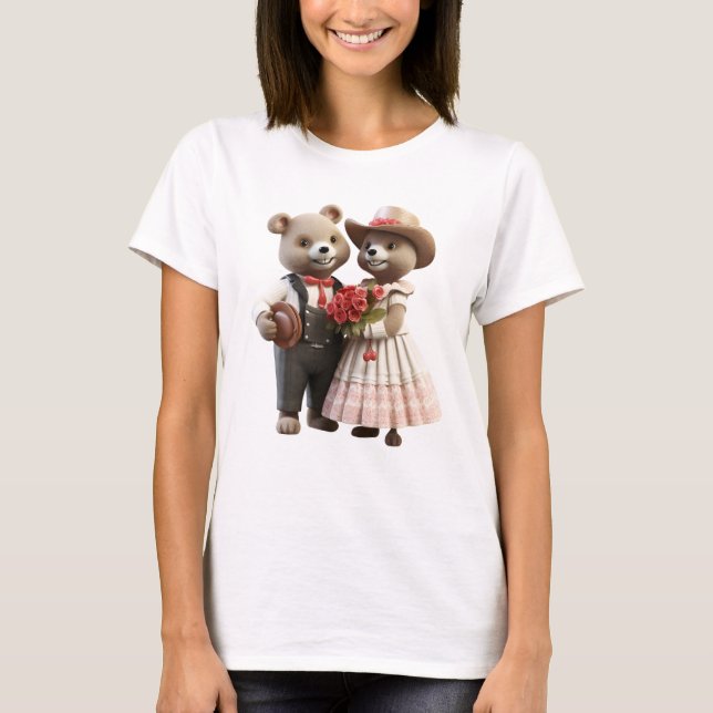 Camiseta Casal do urso feliz (Frente)