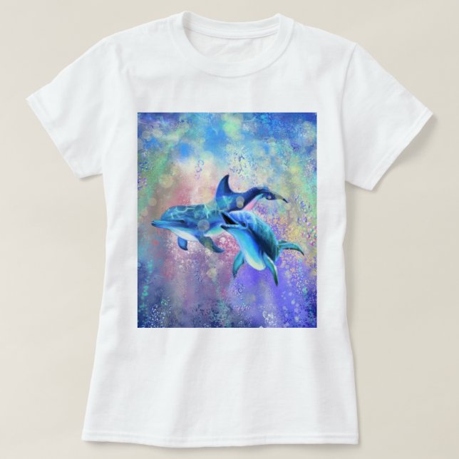 Camiseta Casal Dolphin T-Shirt Happy Family (Frente do Design)