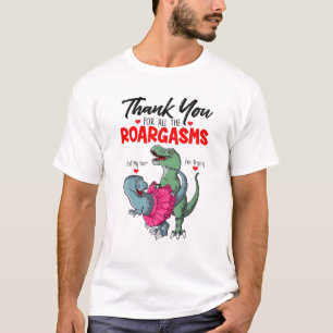 Camiseta Casal Engraçado De Dinossauro Obrigado Por Todos O