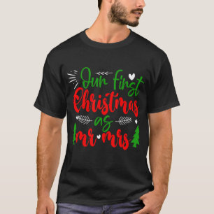 Camiseta Casal Esposa Marido Nosso Primeiro roupa de Natal