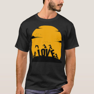 Camiseta Casal feliz de amor no texto parkour clássico