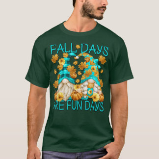 Camiseta Casal Gnomo De Outono Bonito Para Queda Funny De G