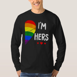 Camiseta Casal lésbica Coração I's Matching Gay Lgbt Pr