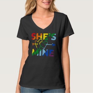 Camiseta Casal lésbica Ela é minha Eu sou o Lgbt P