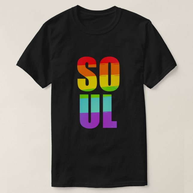 Camiseta Casal LGBTQ do Orgulho LGBTQ do Soul Mate Correspo (Frente do Design)