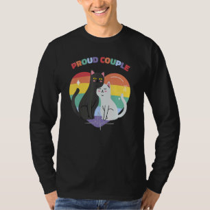 Camiseta Casal Orgulhoso Cat Lgbt Gay Lésbica Orgulho de ar