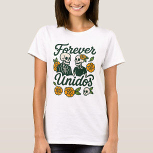 Camiseta Casal para Esqueleto Unidos para sempre