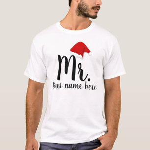 Camiseta Casal personalizado do Sr. e Sra. Papais noeis