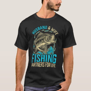 Camiseta Casal Pescando Marido Mulher Parceiro de Pesca
