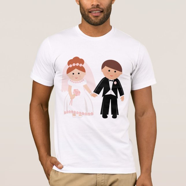 Camiseta Casal recem casados Mens T-Shirt (Frente)